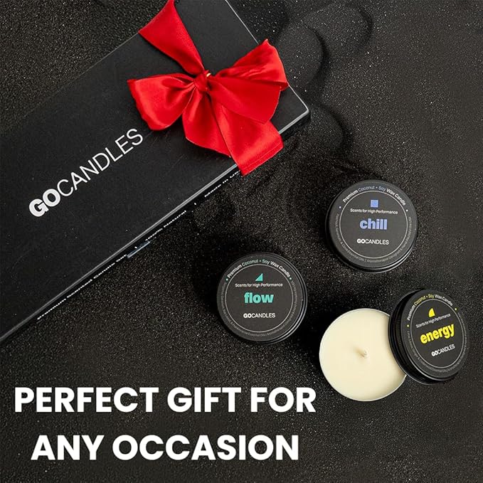 Go Candles - Scented Premium Candle Set, 100% Natural Non Toxic, 3 Pack Aromatherapy Gift for Men & Women, Travel Luxury Scents Home Bedroom Desk Man Cave, Clean Coconut Soy Wax with Essential Oils - Bloomnest