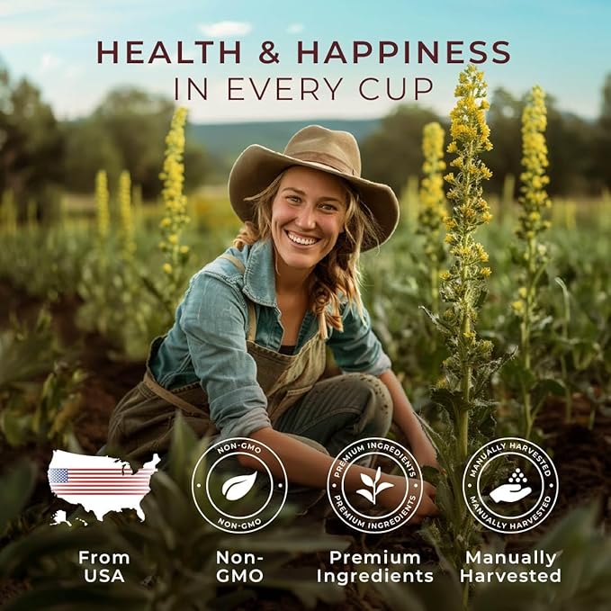 Gya Tea Co Mullein Leaf Herbal Tea Pod (16 Count)- Decaf Wellness Tea for Body Comfort & Relaxing - Bloomnest