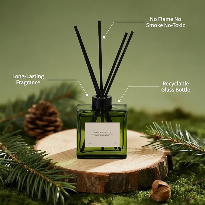 Reed Diffuser, 4 oz Rose Scent Diffuser with 7 Sticks, Long Lasting Reed diffusers for Home, Elegant Fragrance for Bathroom Bedroom Office Decor, Air Fresh - Bloomnest