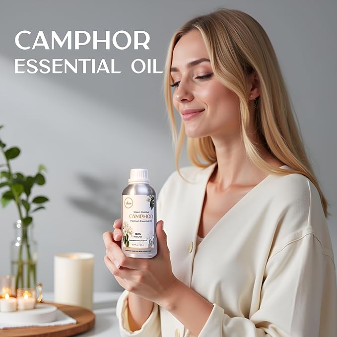 My Ace 100% Pure Camphor Essential Oil – Steam-Distilled Natural Oil for Diffuser, Aromatherapy, Soap & Candle Making – Paraben-Free, Vegan, Made in India 16 fl oz MyAce