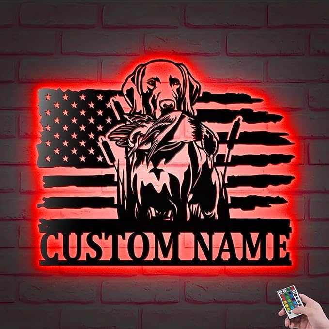 Lovely POD Personalized Metal Sign - Custom Dog Name Art With Led Light, Wall Decor For Living Room, Duck Hunting Home Decor - Bloomnest