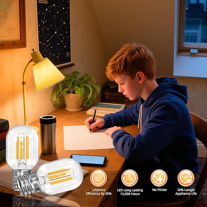 Microwave Light Bulbs Under Hood 8206232A E17 LED Bulb Compatible with Whirlpool Microwave Light Bulb Maytag GE Kenmore Amana 40W Equivalent Appliance Bulb 4W 300LM 2700k CRI90-2 Pack - Bloomnest