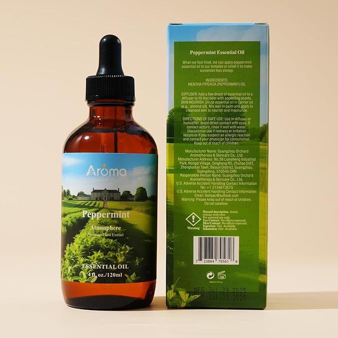 Peppermint Oil with Premium Gift Box - Peppermint Essential Oils for Diffusers - 4 Fl Oz 100% Pure Natural - Gift-Ready Box - Gifts for Women Bloomnest