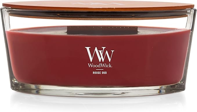 WoodWick Rouge Oud Gifts for Women and Men, 16 oz Ellipse Candle with Crackling Wick - Bloomnest