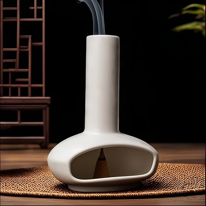 Handcrafted Palo Santo Holder Mini Chiminea Cone Incense Stick Burner Ceramic for Meditation Accessories Unique Design High Temperature Resistance Ideal for Yoga Aromatherapy Relaxation - Bloomnest