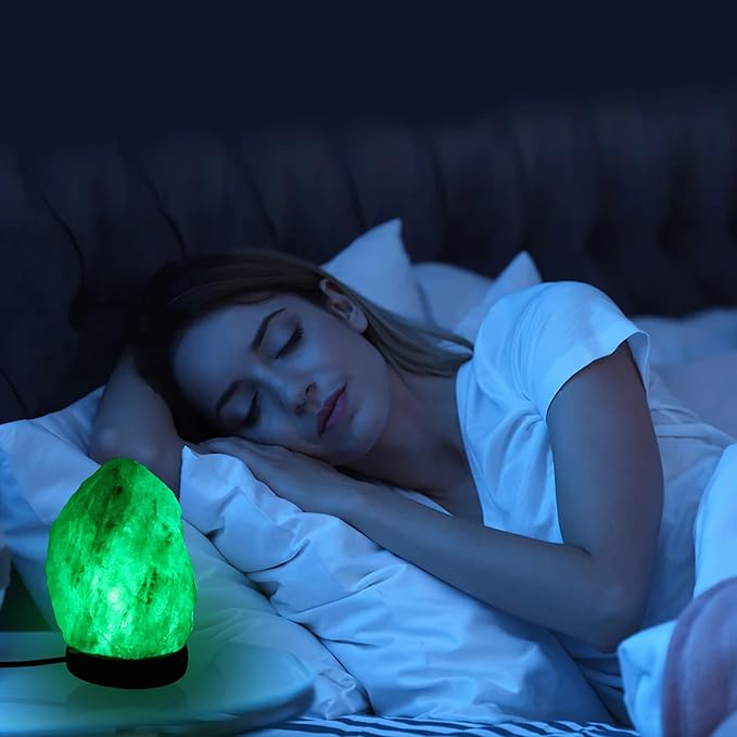 Wrcevtor Natural Salt Rock Night Lamp with 7 Colors Changing, Mini Small Crystal Salt Lamp for Home Decor and Gift - Natural Shaped, Premium Wood Base - Bloomnest