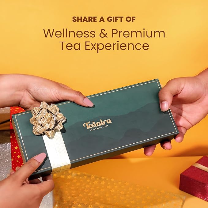 Teaniru, Grandeur Tea Collection – Pack of 40 | Loose Leaf Tea Sampler Gift | 3 Flavored Tea - Black, Herbal & Green Tea | Loose Leaf Tea Gift Set for Corporate Gifting - Bloomnest