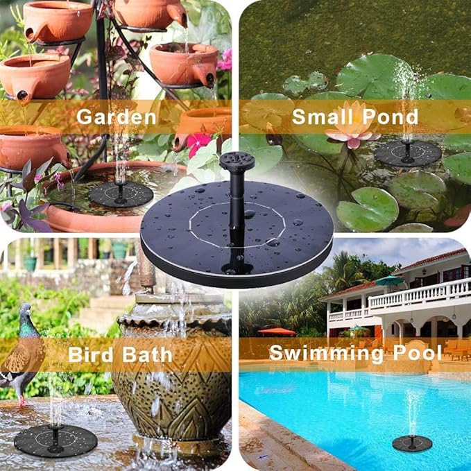 Solar Fountain Water Pump for Bird Bath, New Upgraded Mini Solar Powered Fountain Pump 1.5W Free Standing Solar Panel Kit Water Fountain for Garden, Pond, Pool, and Outdoor - Bloomnest