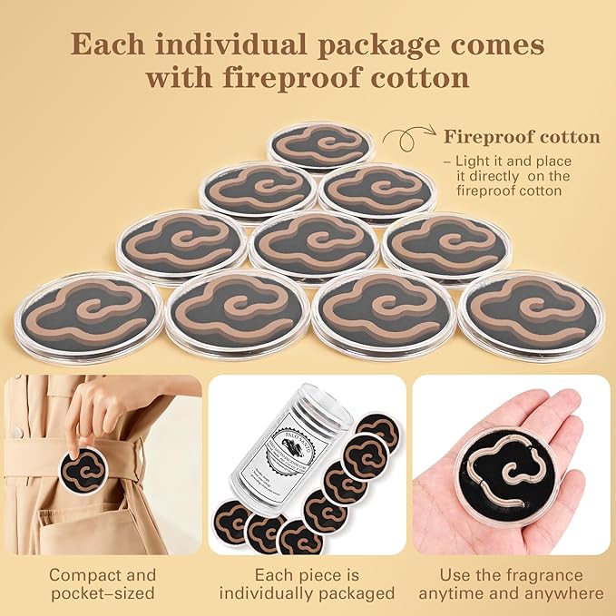 Palo Santo Incense Coil - 100% Natural - Palo Santo Sacred Smoke for Clarity & Calm(Contains 15 Pcs) FOUCILO