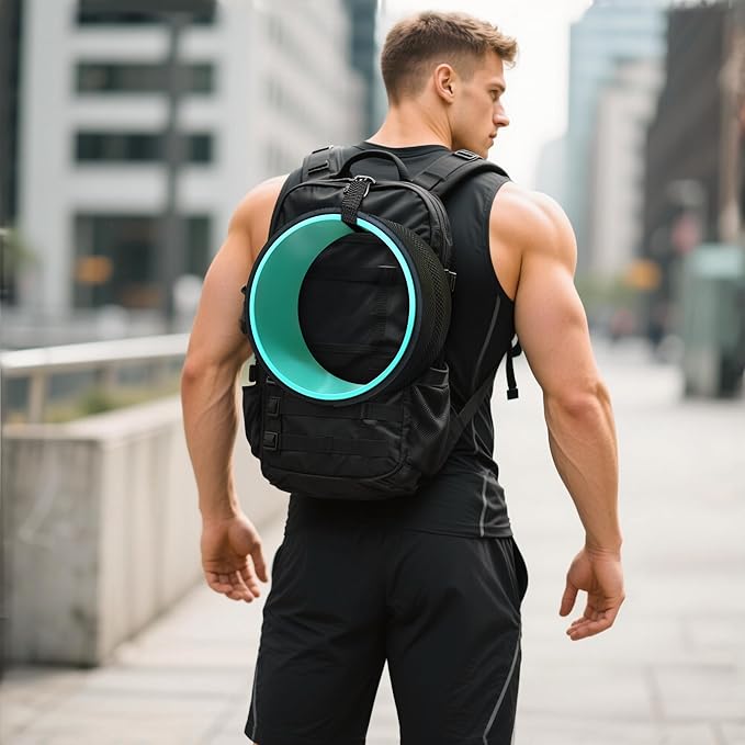 Back Roller Wheel Set of 4 with 2 Yoga Blocks – Foam Back Stretcher for Pain Relief, Spine Cradle Deep Tissue Massage Roller for Stretching & Physical Therapy