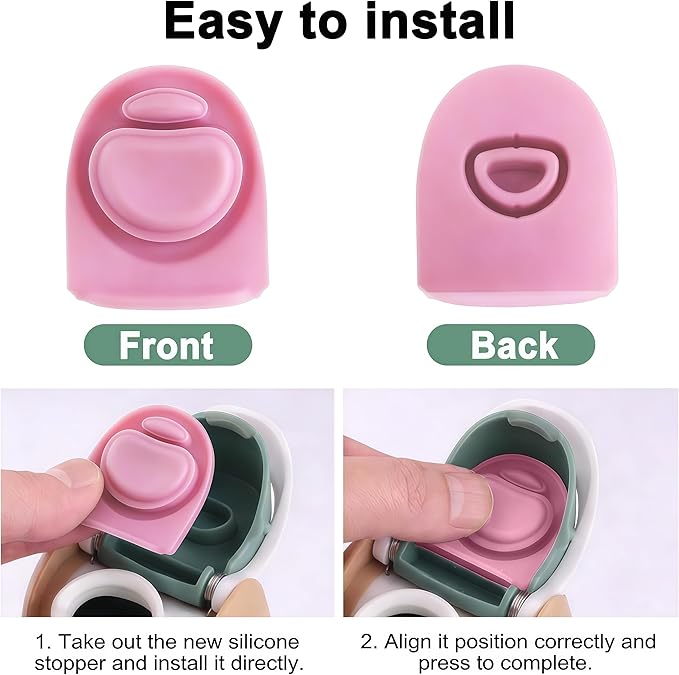 Joshey 6 Pack Rubber Seal Replacement Stopper, Compatible with Owala Freesip 24oz 32oz Water Bottle Spout Cap-Silicone Gasket Replacement Parts (Pink) Joshey