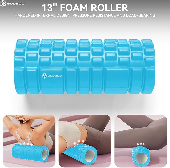 Deep Tissue Foam Roller - High-Density Muscle Massage Roller for Recovery, Pain Relief, Trigger Point, and Myofascial Release - Ideal for Athletes, Gym, and Physical Therapy - 13" x 5"