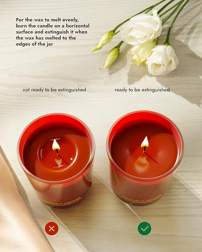 96NORTH | Pure Hazelnut Coffee Candle | 100% Natural Soy Wax | 1-Wick Jar Candle | Natural Fragrance Technology | Non Toxic | Up to 35 Hours Burning Time | Aromatherapy Gift for Men and Women - Bloomnest