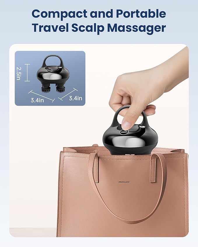 COMFIER Cordless Head Massager Scalp Massager Hair Growth with 3 kneading Modes,Waterproof Hair Massage with 8 Claws for Deep Cleansing,Body Cat Head Scratcher,Gift for Women,Men COMFIER