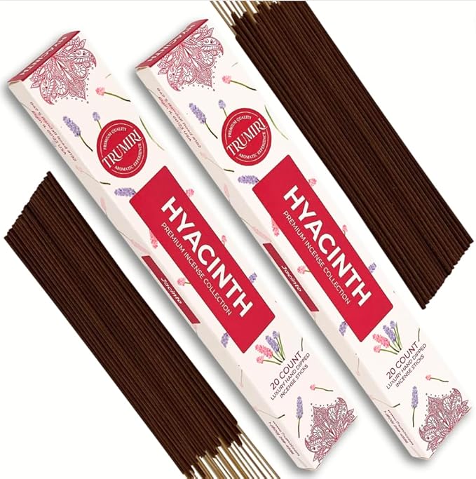 Hyacinth Incense Sticks - Total 40 Insence-Sticks - Dual Pack of 20 Insense - Inciensos - Inscents - Natural Non Toxic Ingredients - Incents - Incence - Inscense - Insents TRUMIRI