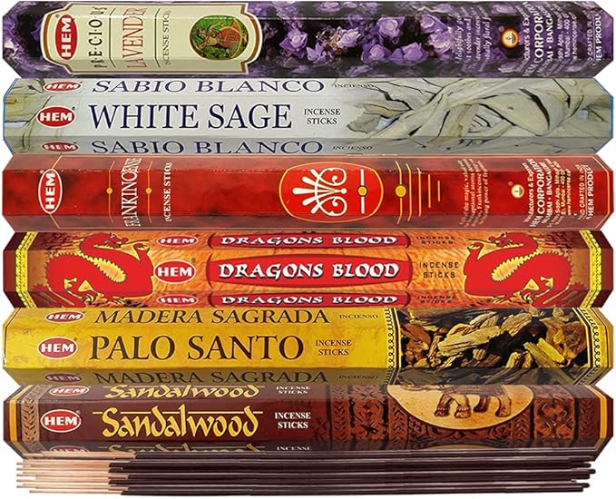Hem Incense Sticks Variety Pack #30 and Incense Stick Holder Bundle with 6 Classic Fragrances - Bloomnest