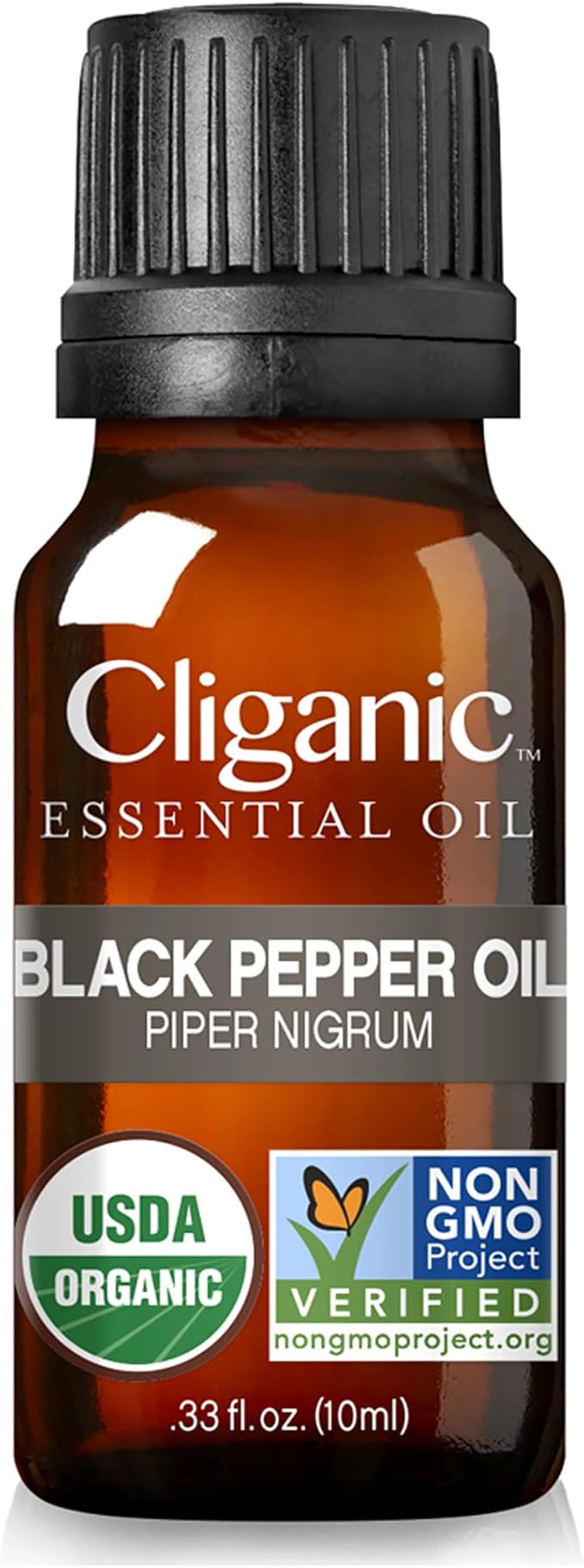 Cliganic Organic Black Pepper Essential Oil, 100% Pure Natural for Aromatherapy | Non-GMO Verified (Packaging May Vary) Cliganic