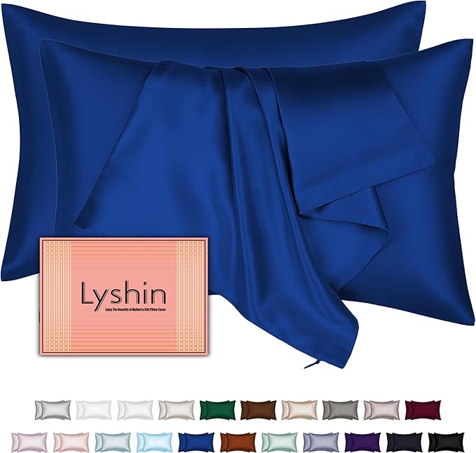 Mulberry Silk Pillow Cases 2 Pack Queen Size 20x30 Inches with Hidden Zipper, Ultra Smooth and Soft Breathable Cooling Silk Satin Pillowcase Set of 2, Better for Hair and Skin, Gifts for Women Men - Bloomnest