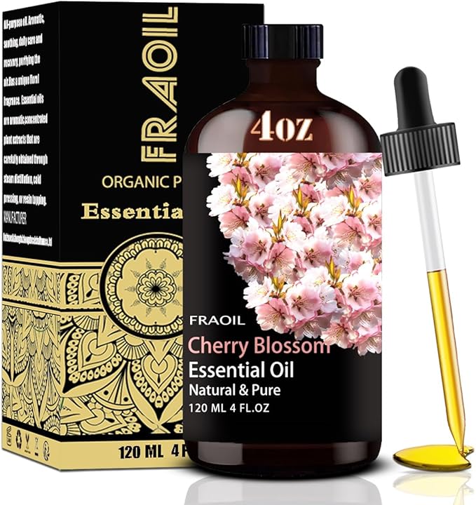 Cherry Blossom Essential Oil, Cherry Blossom Oil 4 Fl Oz 120ML for Diffuser Humidifier Yoga Cleaning DIY Candle Soap Making Perfume Gift for Women Essential Oils - Bloomnest
