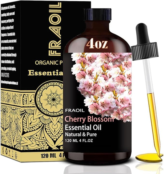 Cherry Blossom Essential Oil, Cherry Blossom Oil 4 Fl Oz 120ML for Diffuser Humidifier Yoga Cleaning DIY Candle Soap Making Perfume Gift for Women Essential Oils - Bloomnest