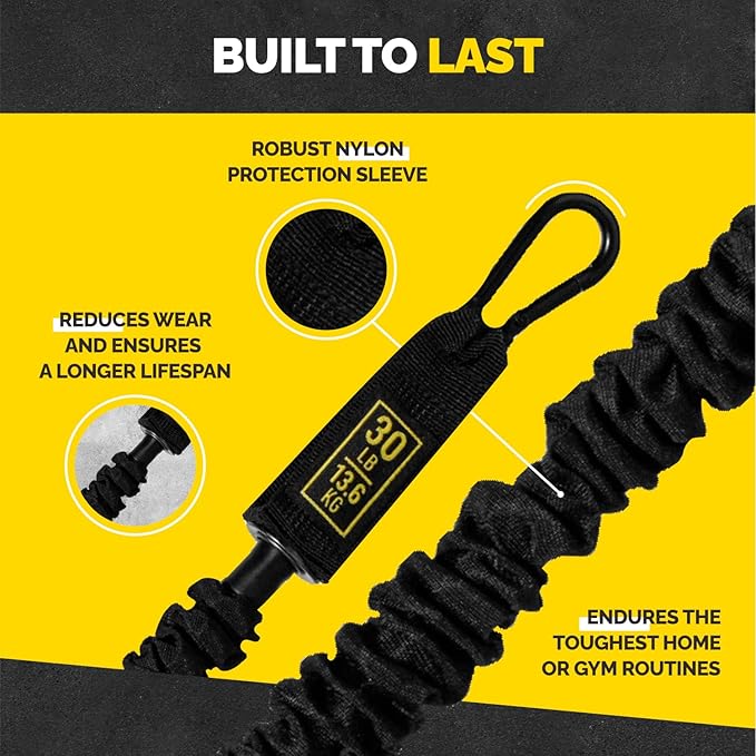 Tube Resistance Bands for Working Out Men and Women - Exercise Bands Resistance Bands Set, Resistance Band Bar, Handles, Ankle Straps, Foot Straps and Door Anchor - Bloomnest