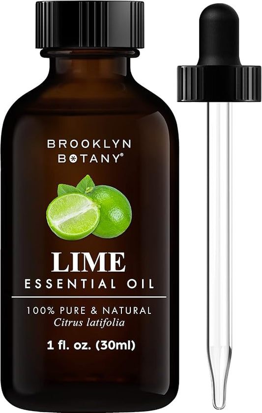 Brooklyn Botany Lime Essential Oil - 100% Pure and Natural - Premium Grade Oil with Dropper - for Aromatherapy and Diffuser - 1 Fl Oz - Bloomnest