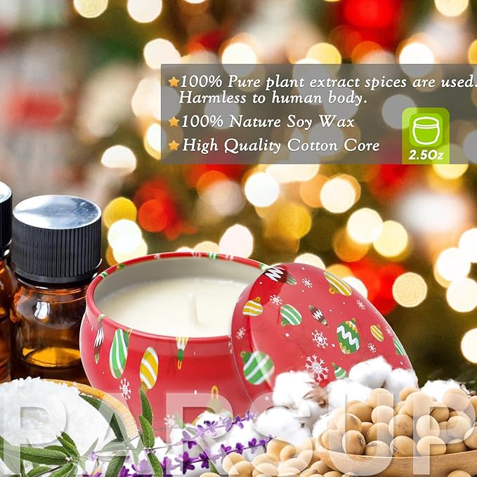 12PCS Christmas Scented Candles, 2.5OZ Jar Candles, 12 Christmas Fragrances Candle Set for Women, Mom, Grandma, Godmother, Coworker, Teacher - Bloomnest