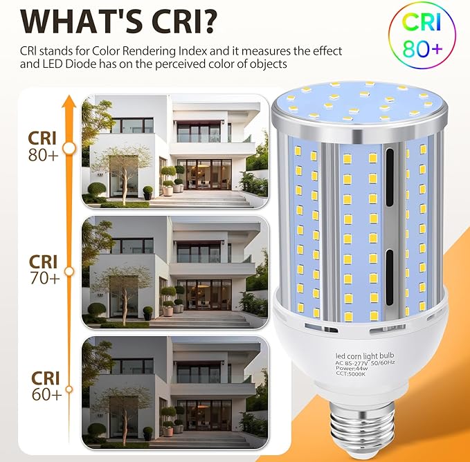 44W LED Corn Light Bulb(6 Pack),Fanless,(390 Watt Equivalent) E26/E39 Medium/Large Mogul Base LED Cob Lamp 5000K Daylight 5,900LM for Outdoor Indoor Garage Warehouse Factory Workshop Street Backyard - Bloomnest