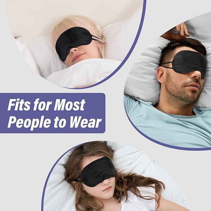 Aneco 50 Pieces Blindfolds Sleep Mask Bulk Eye Mask Shade Cover Blindfolds for Party Games with Nose Pad and Adjustable Strap for Travel Sleep Party Supplies, Black - Bloomnest
