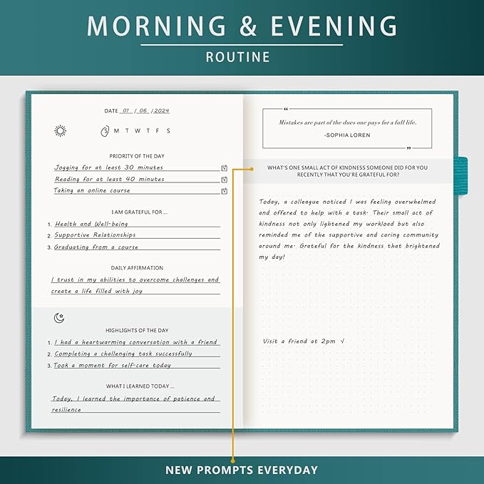 Self-Mastery Journal for Men - Gratitude and Productivity Journal for More Happiness, Positivity, Growth, Mindfulness, Self Care and Reflection - Guided Inspirational Journals for Men & Women Draphy