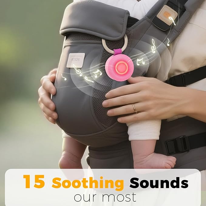 Portable Sound Machine - White Noise Sound Machine for Baby, Travel Donut Sound Machine for Sleep, 15 Soothing Sounds & 7 Colors Night Light, Breathing, Baby Shusher, Registry Gift, Pink