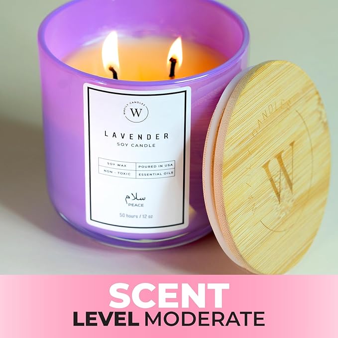 Waxily Lavender Scented Soy Candle | Non-Toxic, Phthalate-Free Essential Oil Candle | Aromatherapy, Luxury Gift, Clean Burning, Sleep Support, Calming Spa, Vegan Home Decor | 12oz - Bloomnest