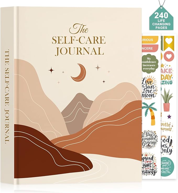 Lanpn Self Care Journal for Women, Self Love Guided Journals with Prompts, Daily Reflection Wellness & Gratitude Planner, 5 Minute Mental Health Notebook, Mindfulness Mood Log, 240 Pages Lanpn