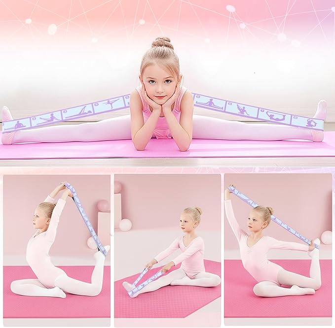 Stretch Strap for Kids, 2 Pcs Dance Elastic Band with 8 Loops Stretching Bands Adjustable Exercise Bands Resistance Ballet Band Leg Stretching Strap for Yoga Ballet Latin - Bloomnest