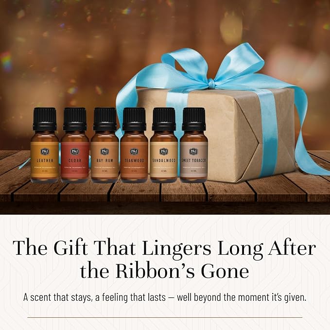P&J Trading Fragrance Oils for Diffusers for Home Fragrance Scents for Candle Making - Soap Making Supplies - Car Diffuser Scents - Essential Home Gift Set - Gentlemen's - Cedar, Sandalwood & More - Bloomnest