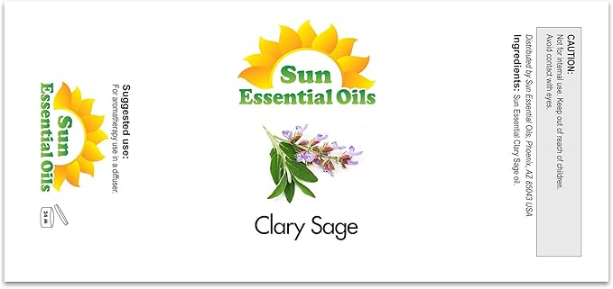 Sun Essential Oils Clary Sage Essential Oil 4oz - Clary Sage Aromatherapy Oil - Bloomnest