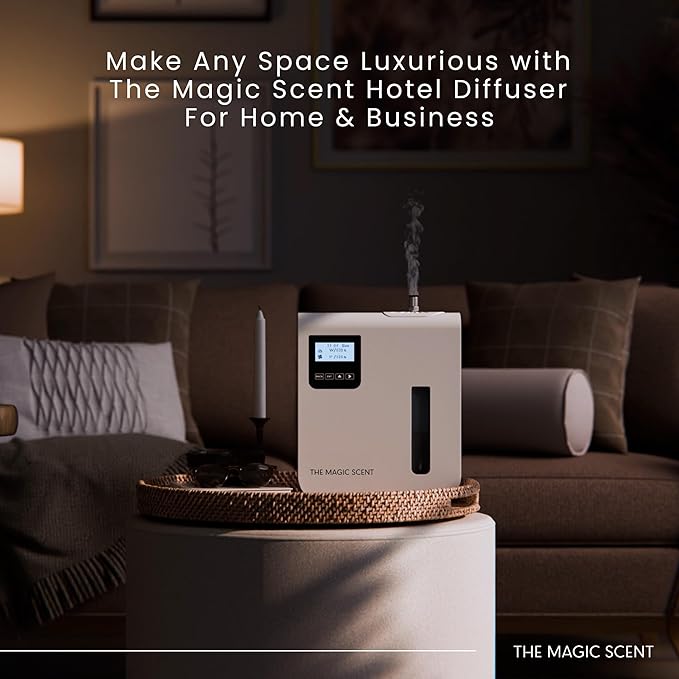 The Magic Scent Diffuser, Scent Air Machine for Home & Hotels, HVAC or Portable Nebulizing Diffuser - Large Room Waterless Aroma Machine - Aroma Oil Included - Bloomnest