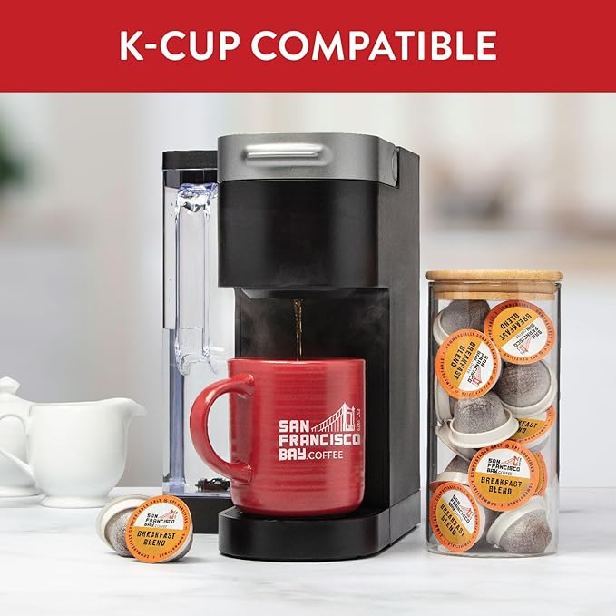 San Francisco Bay Compostable Coffee Pods - Breakfast Blend (120 Ct) K Cup Compatible including Keurig 2.0, Medium Roast - Bloomnest