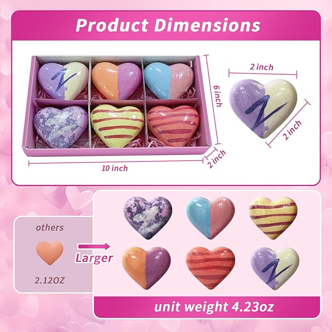 XL Large Bath Bombs for Women Gift Set - 6 Natural and Bath Bombs with Essential Oils & Moisturizing Shea Butter, Spa Birthday Gift, Selfcare Gifts for Her, Women, Teen Girls, Kids Gift - Bloomnest