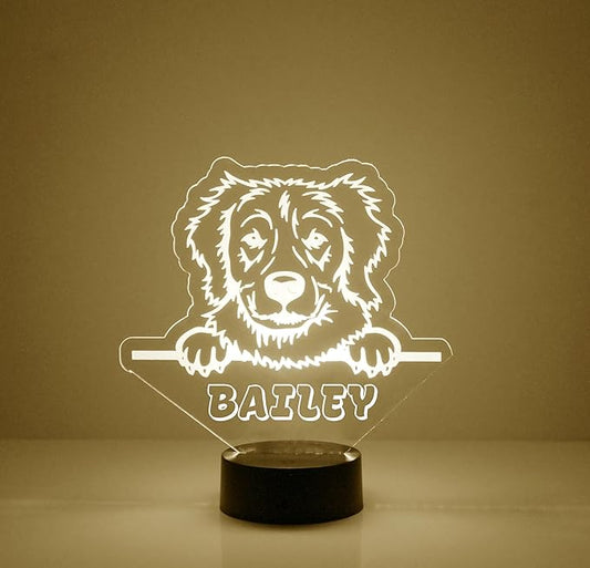 Custom Golden Retriever Dog LED Sign Night Light Lamp with Remote, Light Up Display with Personalized Name or Image, Customized, Made in The USA, Clear Acrylic Home Decor Design, 16 Colors, 4 Modes - Bloomnest