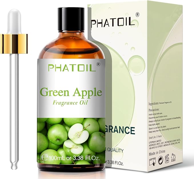 PHATOIL 3.38FL.OZ Green Apple Fragrance Oils for Aromatherapy, Essential Oils for Diffusers for Home, Perfect for Diffuser, Yoga, DIY Candle and Soap Making - 100ml - Bloomnest