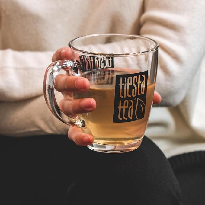Tiesta Tea 12.5 Oz Clear Glass Mug with Handle, Microwave & Dishwasher Safe, Ideal for Hot & Iced Beverages, Compatible with Loose Leaf Tea Infusers, Steepers, & Balls, Single Cup Glass Mug - Bloomnest
