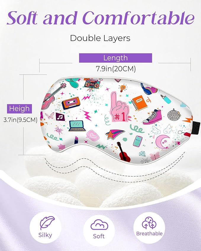 Sleep Mask for Kids - Silk Eye Mask for Sleeping Cute Cartoon Kids Sleep Mask for Boys Girls Teens Soft Smooth Adjustable Straps Silk Kids Eye Cover, TL Element - Bloomnest