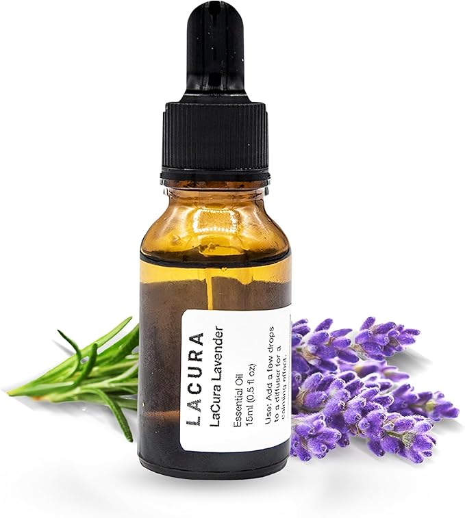 LaCura Pure Lavender Essential Oil for Home Aromatherapy - 100% Pure Therapeutic Grade Oil for Stress Relief, Sleep & Skincare - 15ml with Precision Dropper for Effortless Application LacuraPureEssentialOils