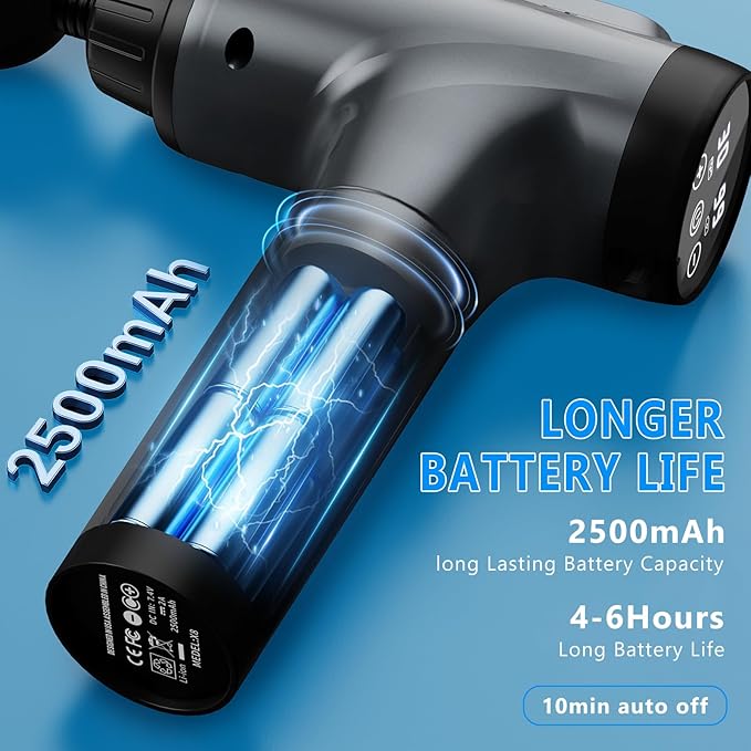 Massage Gun, Muscle Massage Gun for Athletes Handheld Electric Deep Tissue Back Massager, Percussion Massage Device for Pain Relief with 30 Speed Levels 9 Heads - Bloomnest
