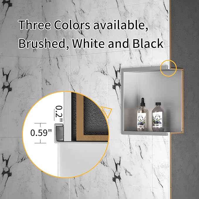 Stainless Steel Shower Niche 30" X 12" Brushed No Tile Needed Shower Niche for Bathroom Storage Recessed Wall Shelf Over Mount Installation - Bloomnest