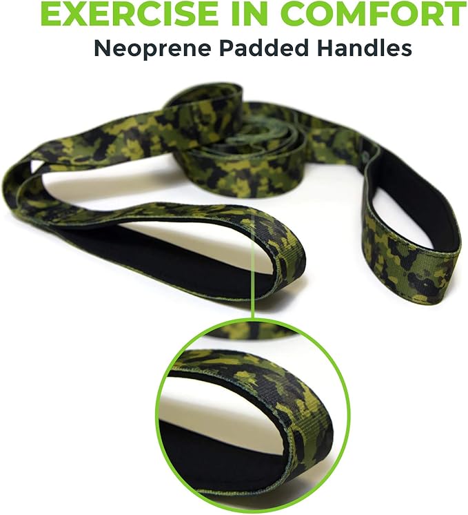 Gradient Fitness Stretching Strap for Physical Therapy, 12 Multi-Loop Stretch Strap 1.5" W x 8' L, Neoprene Handles, Physical Therapy Equipment, Yoga Straps for Stretching, Leg Stretcher. - Bloomnest