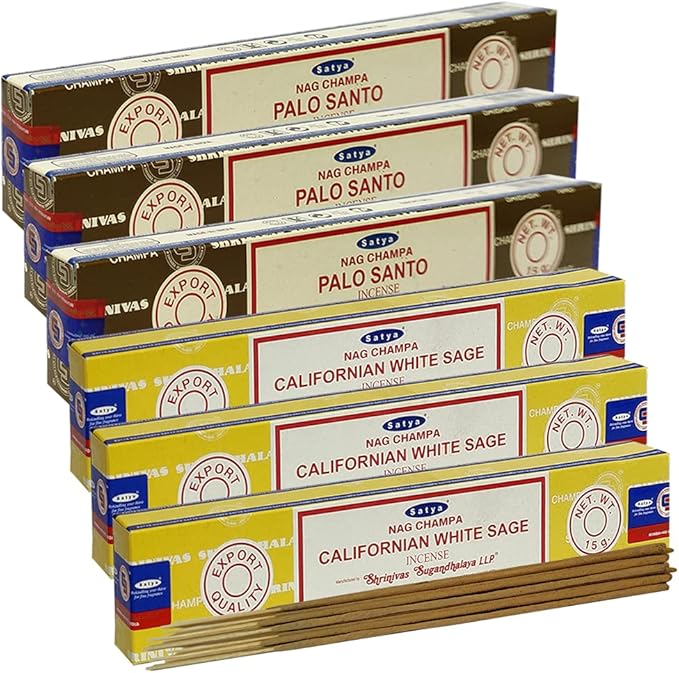 Palo Santo White Sage Incense Sticks & Holder Bundle Variety Pack from House of Nag Champa Incense Sticks and Trumiri TRUMIRI