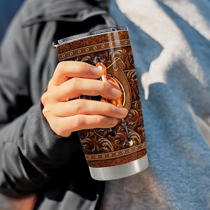 SANDJEST Horse Tumbler 20oz Stainless Steel Insulated Travel Mug Cup for Women Men Horse Gifts for Birthday Christmas Mothers Day Fathers Day - Bloomnest
