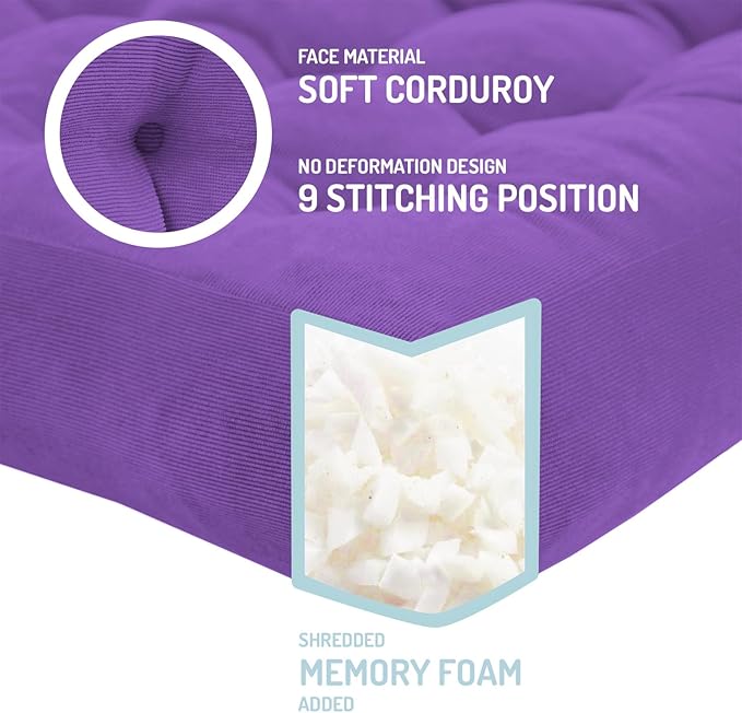 Degrees of Comfort Floor Cushion 22: Square Purple 22x22x4 Gusset Square-1PK - Bloomnest